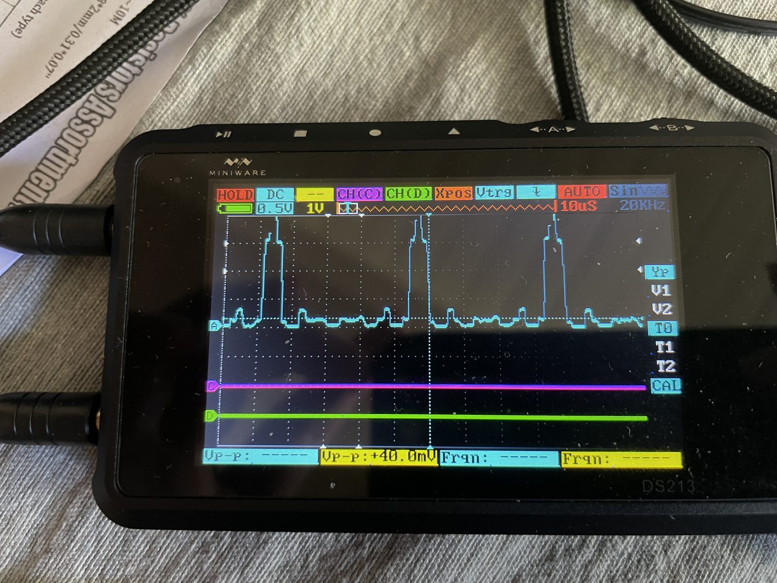 Convolution kernel on an oscilloscope