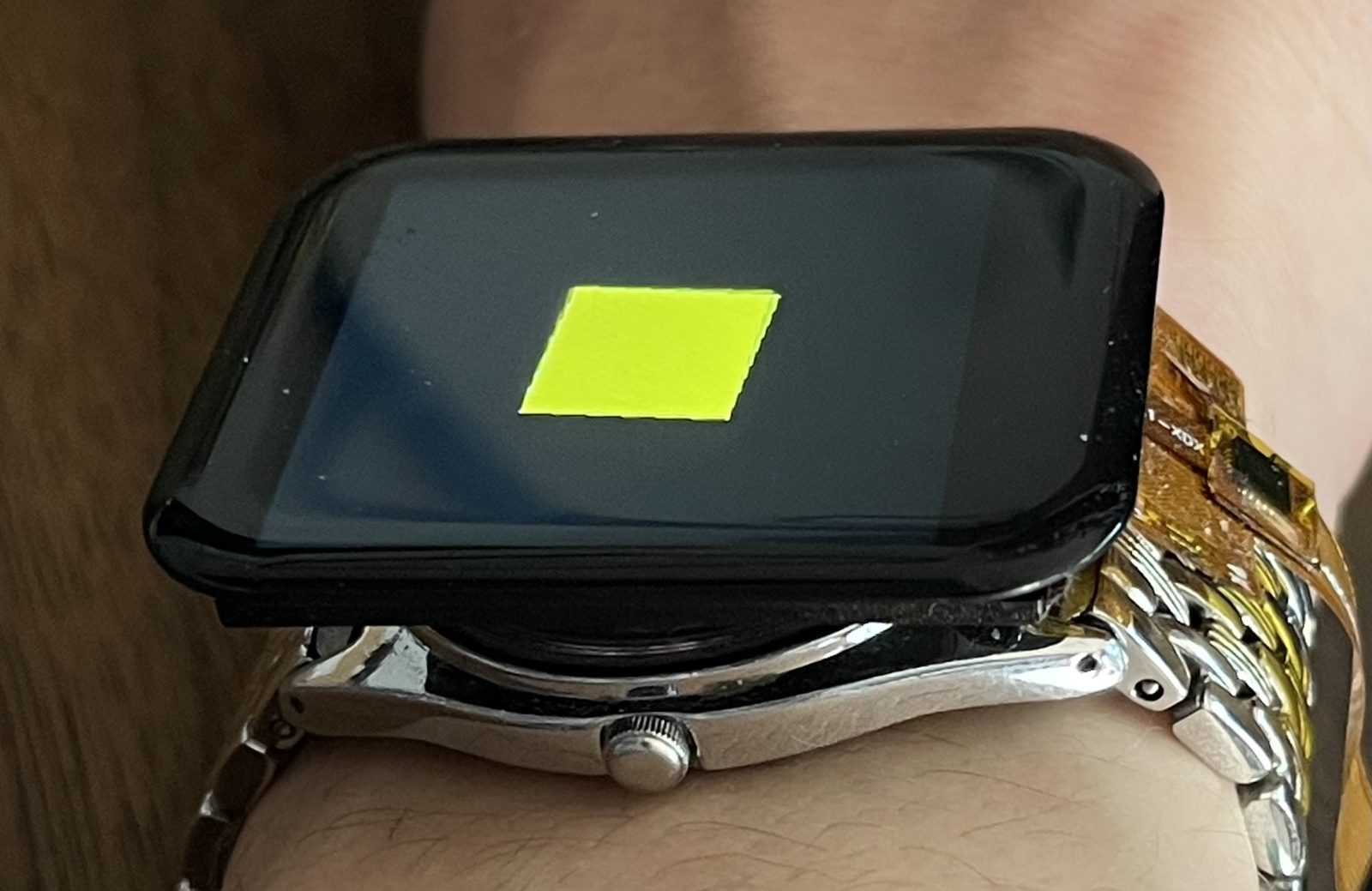 Watch on wrist