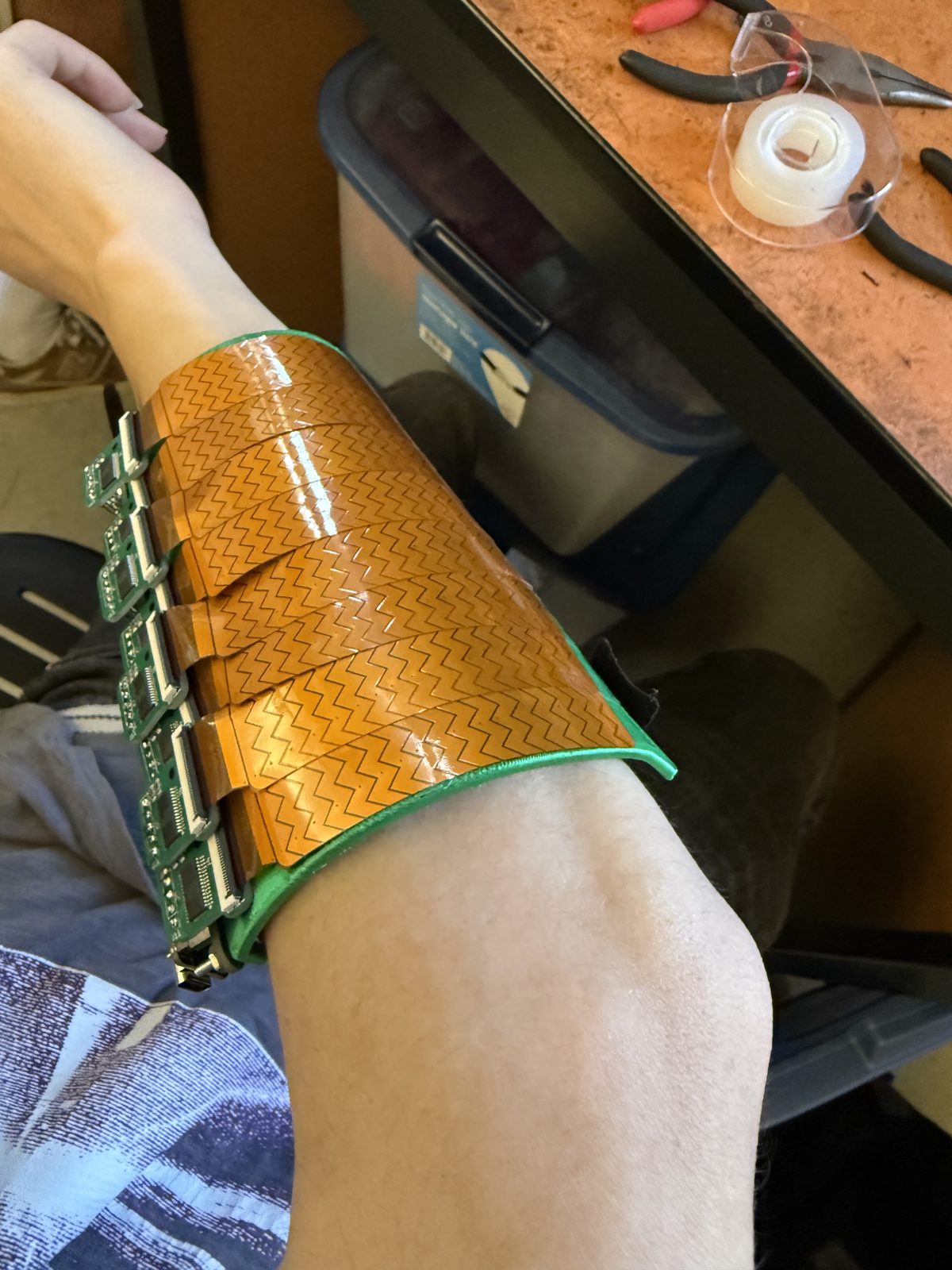 Worn on the forearm